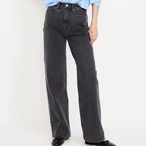 Gap Wide Leg Sky High Denim Jeans Washed Black Size 28 Regular